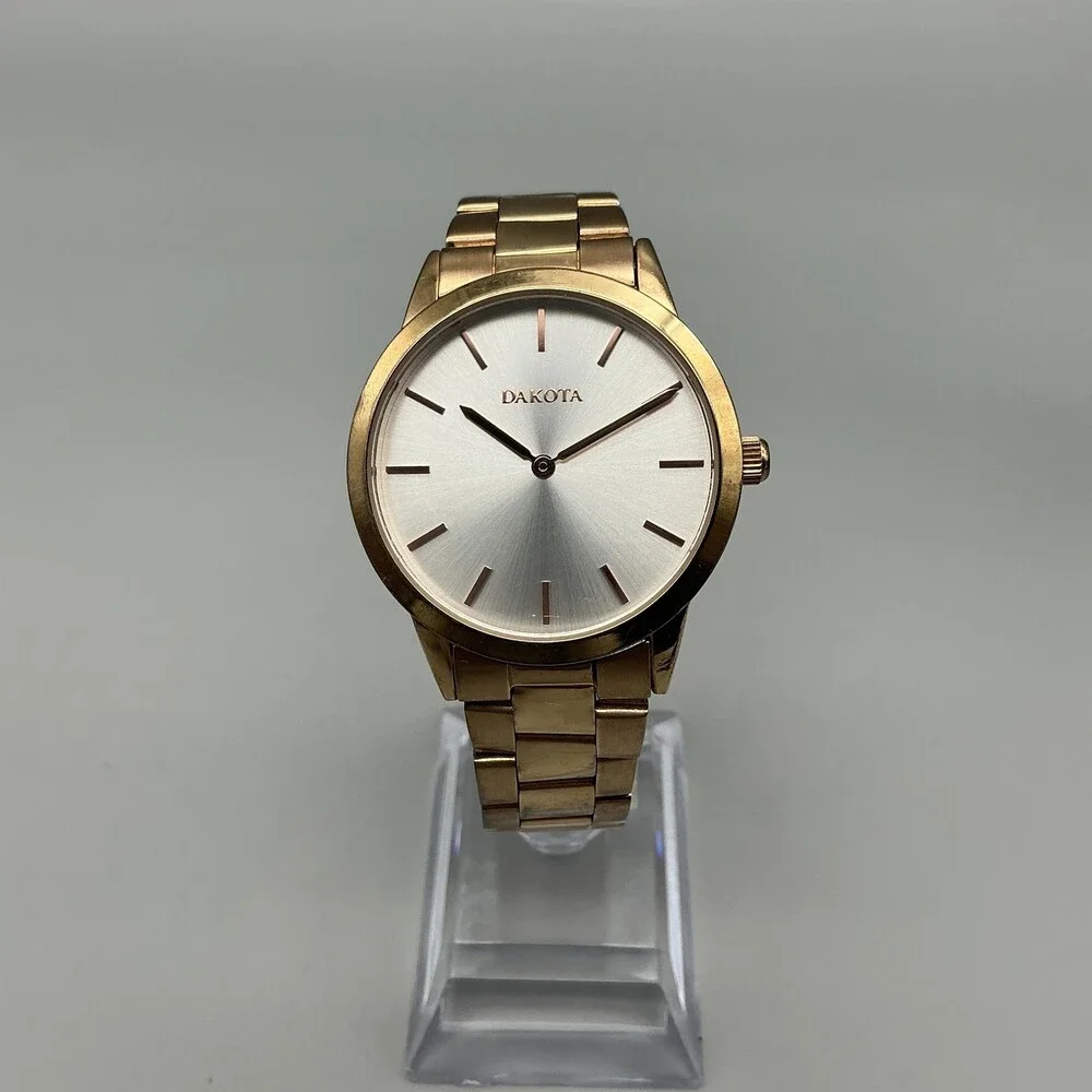 Dakota Womens Watch 36mm Silver Gold Two Tone Bracelet New Battery 6.75